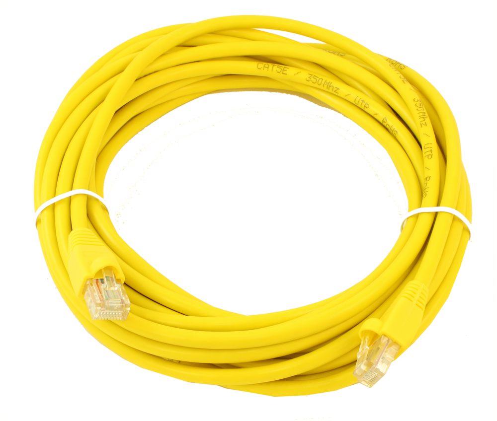 20ft Cat5E Ethernet RJ45 Patch Cable Stranded Snagless Booted YELLOW