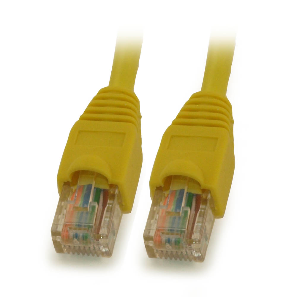 20ft Cat5E Ethernet RJ45 Patch Cable Stranded Snagless Booted YELLOW