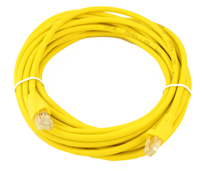 20ft Cat5E Ethernet RJ45 Patch Cable, Stranded, Snagless Booted, YELLOW