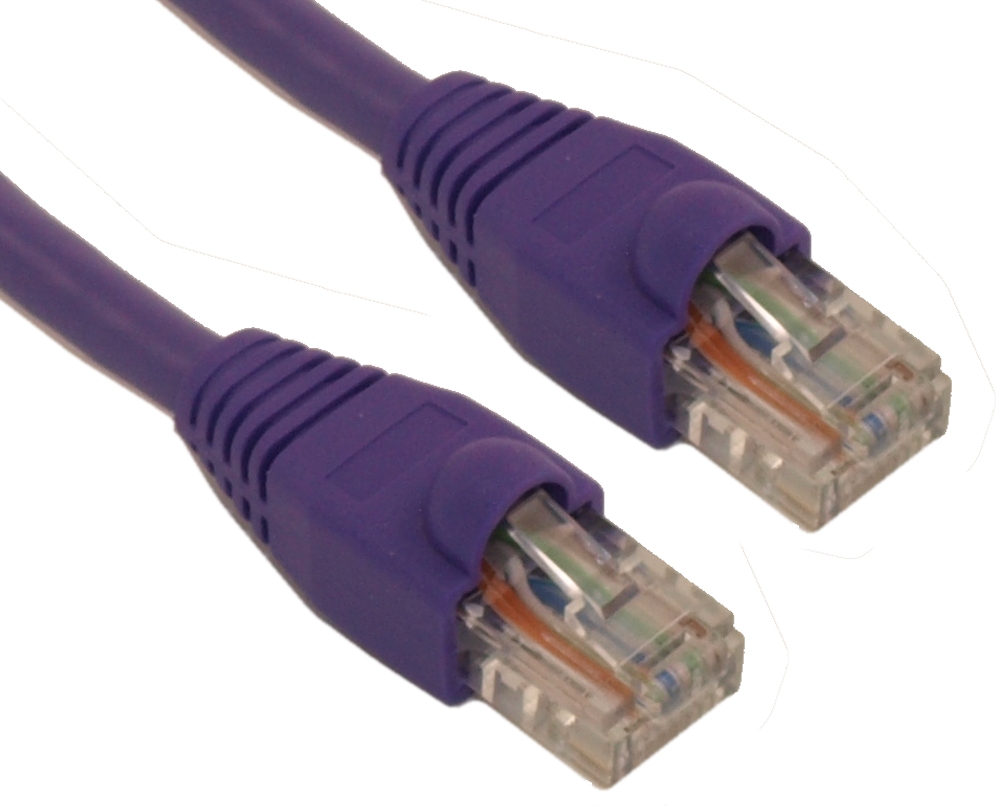 Cable de conexión Cat6 Ethernet RJ45 de 6 pulgadas varado sin enganches arranque púrpura - Imagen 2 de 3