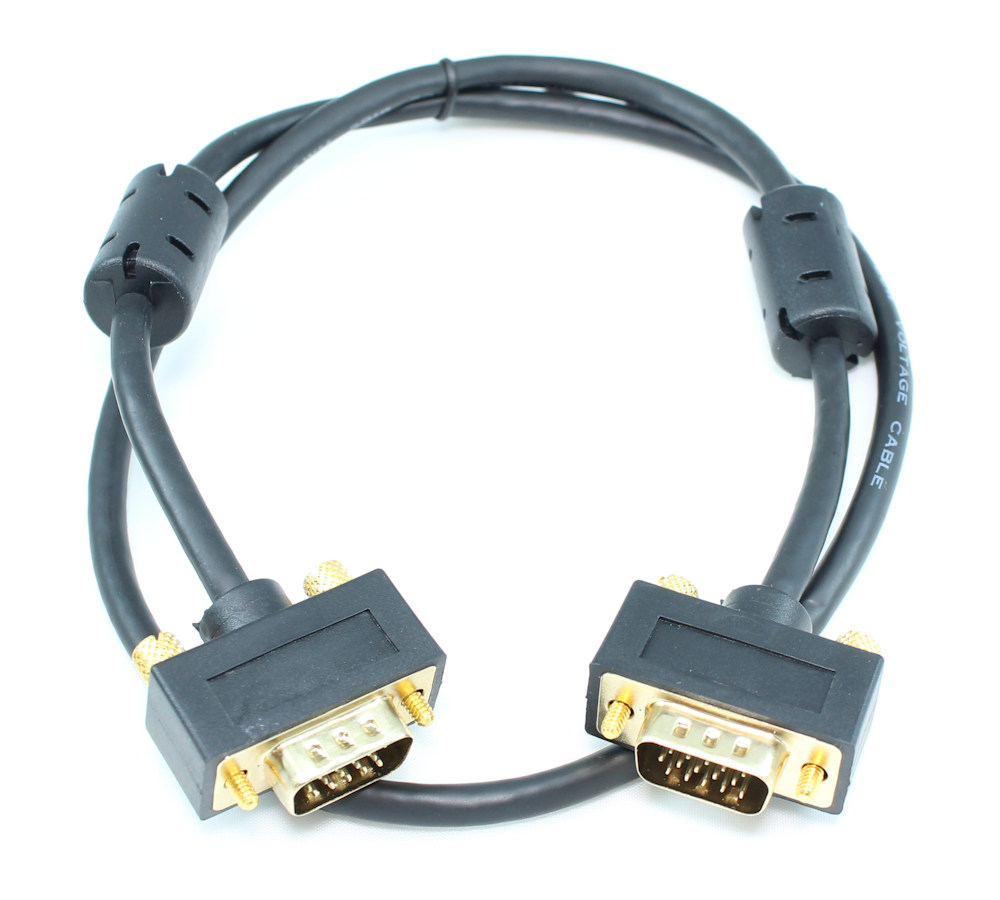 2ft VGA ULTRA-THIN COMPACT END Male/Male Triple Shielded w/Ferrites Cable - Picture 2 of 3