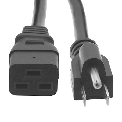 6ft Computer Power Cord (NEMA 5-15P to C19 Plug 14AWG, Black