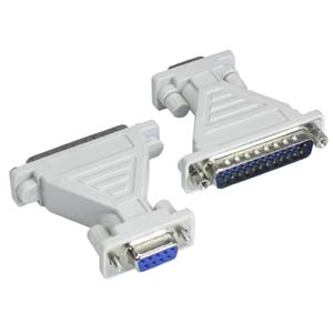 DB9 Female to DB25 Male, Adapter, (Serial Port) Molded