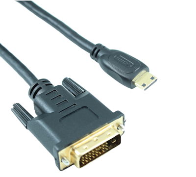 10ft DVI Male to Mini-HDMI Male 30 AWG,Black