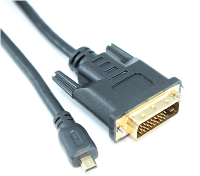 10ft DVI Male to Micro-HDMI Male 30 AWG,Black