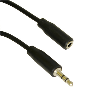 10inch 3.5mm SLIM Mini-Stereo TRS Male to Female Audio Extension Cable