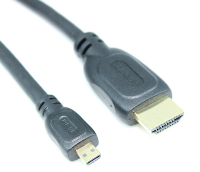 10 inch MICRO-HDMI (Type D) to Standard HDMI  M to M 30AWG Cable