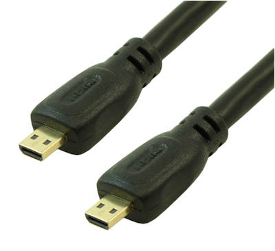 10 inch MICRO-HDMI to MICRO-HDMI w/Ethernet Male to Male Cable (32AWG)