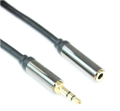 10 inch PREMIUM SHIELDED 3.5mm Mini-Stereo TRS Male to FEMALE EXTENSION Cable