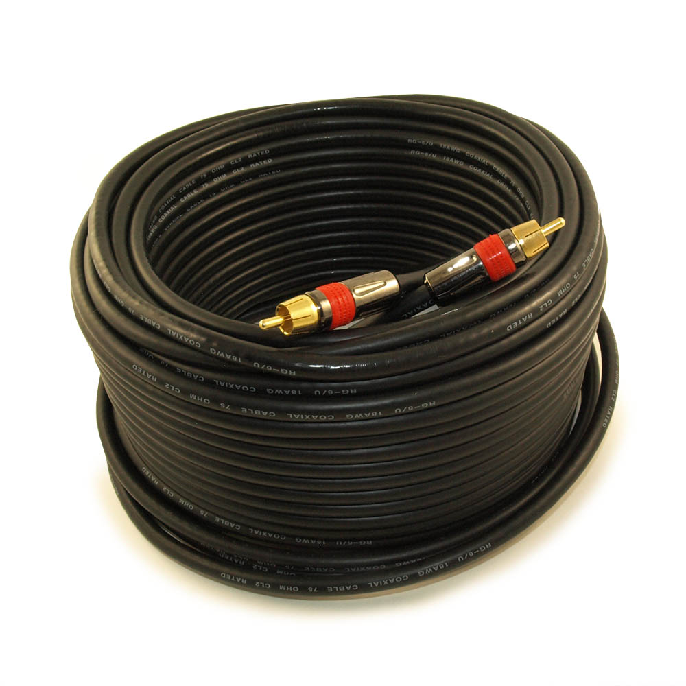 My Cable Mart 75ft 1 Wire Rca Premium Digital Audio Subwoofervideo Cable In Wall 6376