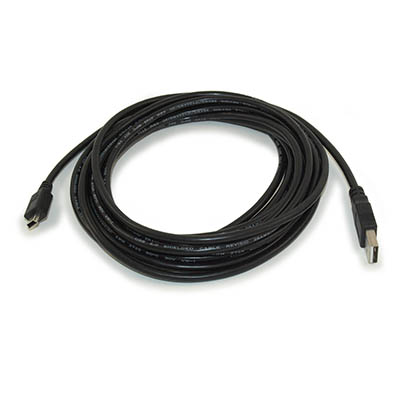 15ft USB 2.0 Certified 480Mbps Type A Male to Mini-B/5-Pin Male Cable