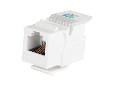 Keystone Jack Insert/Punch-down: Phone (RJ11) for 1 or 2 Lines - White