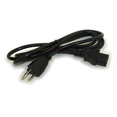 6ft Computer Power Cord (NEMA 5-15P to C13 Plug), 18AWG, Black