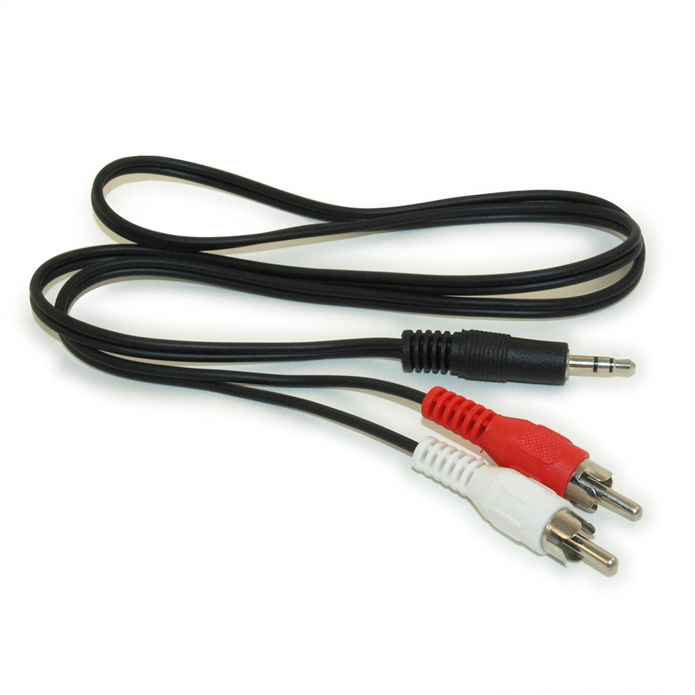 My Cable Mart - 3ft 3.5mm Mini-Stereo TRS Male to Two RCA Male Audio Cable