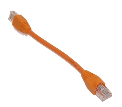 6inch Cat5E Ethernet RJ45 Patch Cable, Stranded, Snagless Booted, ORANGE