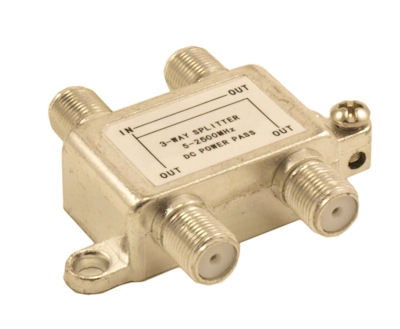 My Cable Mart - Coax Splitter, 3 Way, (premium, Nickel Platted) 5-2500 Mhz