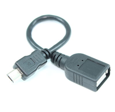 6inch OTG USB Micro-B 5pin Male to Type A Female, Black