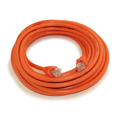 25ft Cat6 Ethernet RJ45 Patch Cable, Stranded, Snagless Booted, ORANGE