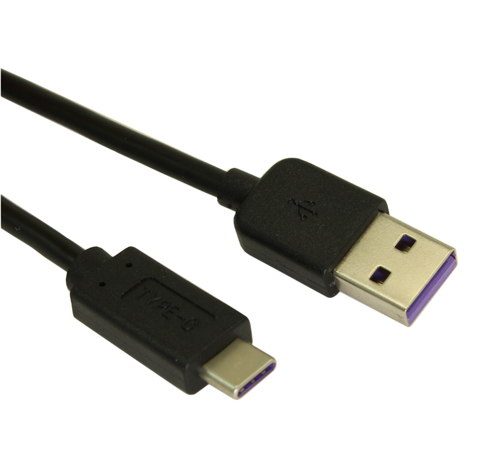 10ft USB QUICK-CHARGE v3 Type-C Male to Type-A Male Cables 480Mbps Black