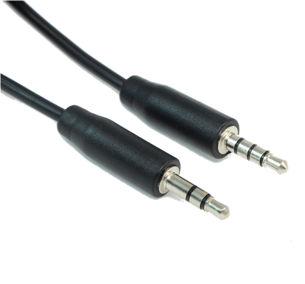 My Cable Mart - 2ft 3.5mm TRS Male to 3.5mm TRRS Angled Male LINE LEVEL ...