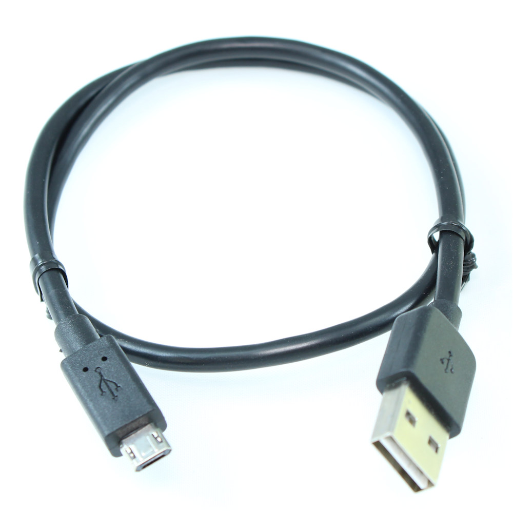 1.5ft REVERSIBLE USB 2.0 Type A Male to Micro-B 5-Pin Cable  Nickel Plated