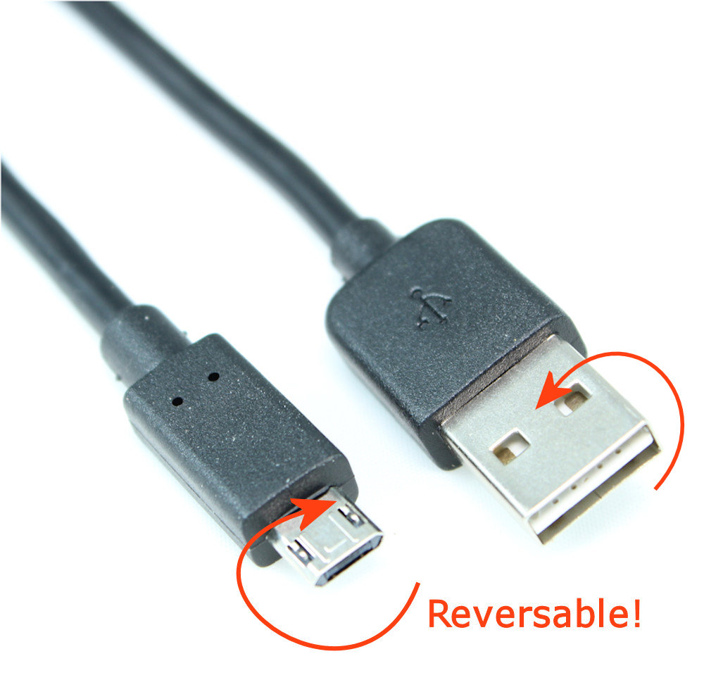 6ft REVERSIBLE USB 2.0 Type A Male to Micro-B 5-Pin Cable Plated 616050570273 | eBay