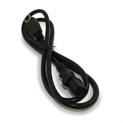 3ft Computer Power Cord (NEMA 5-15P to C13 Plug), 18AWG, Black