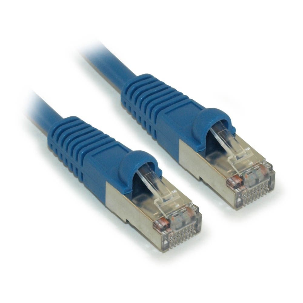 200 Fuß Cat5E ABGESCHIRMT Ethernet RJ45 Patchkabel Litze Hakenlos Booted BLAU - Bild 2 von 3