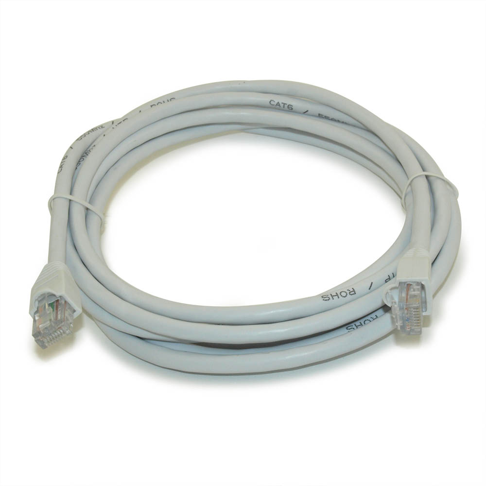 10ft Cat6 Ethernet RJ45 Patch Cable Stranded Snagless Booted WHITE