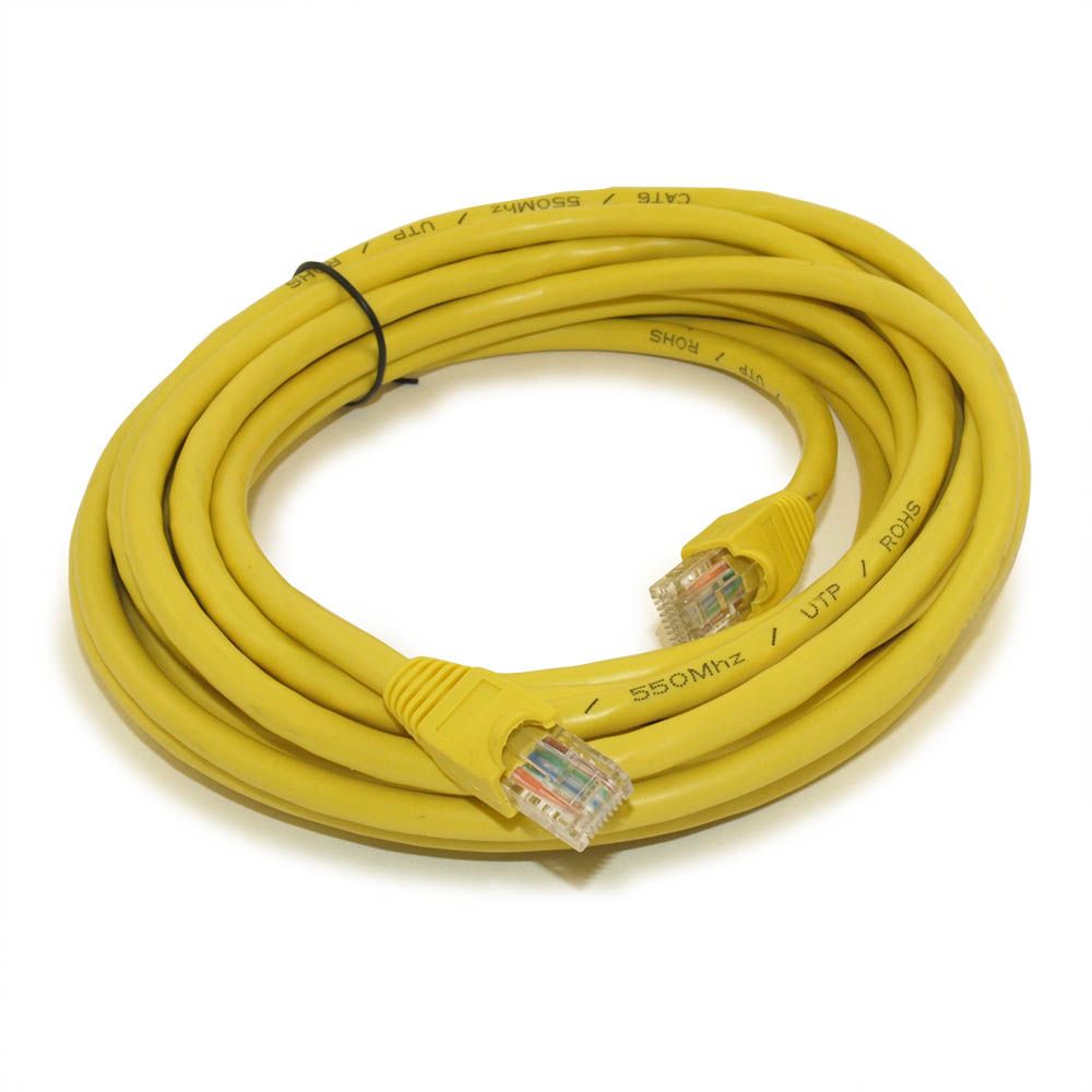20ft Cat6 Ethernet RJ45 Patch Cable Stranded Snagless Booted YELLOW