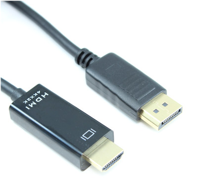 1.5ft DisplayPort to HDMI Cable 32AWG Gold Plated 4Kx2K@30Hz, Black