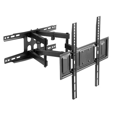 FULL MOTION 2-ARM Wall Mount Bracket 37-70 TVs to 88 lbs, Black