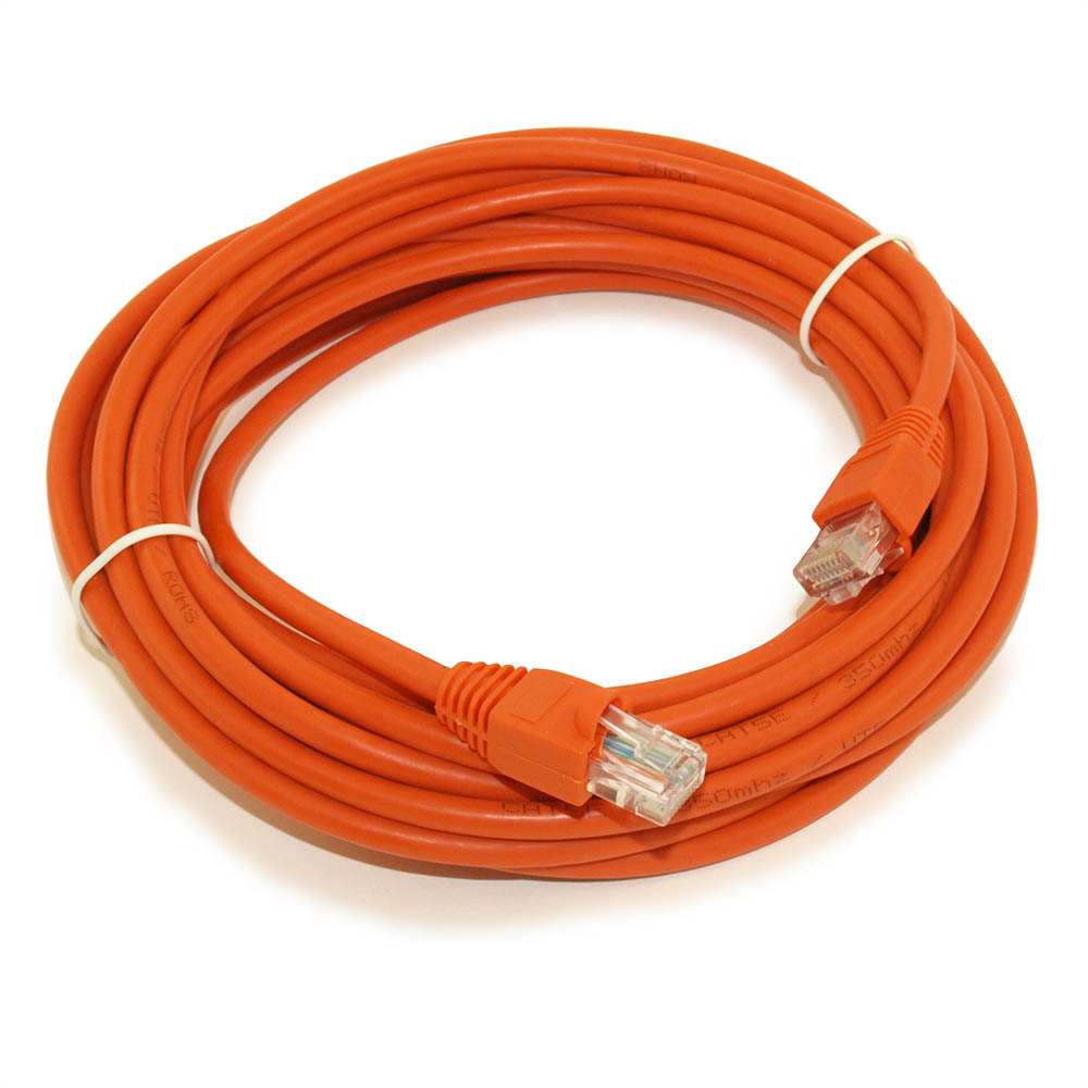 20ft Cat5E Ethernet RJ45 Patch Cable Stranded Snagless Booted ORANGE